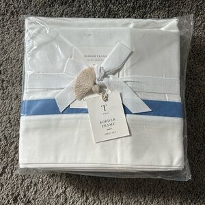 Serena & Lily Border Frame Twin Sheet Set - French Blue